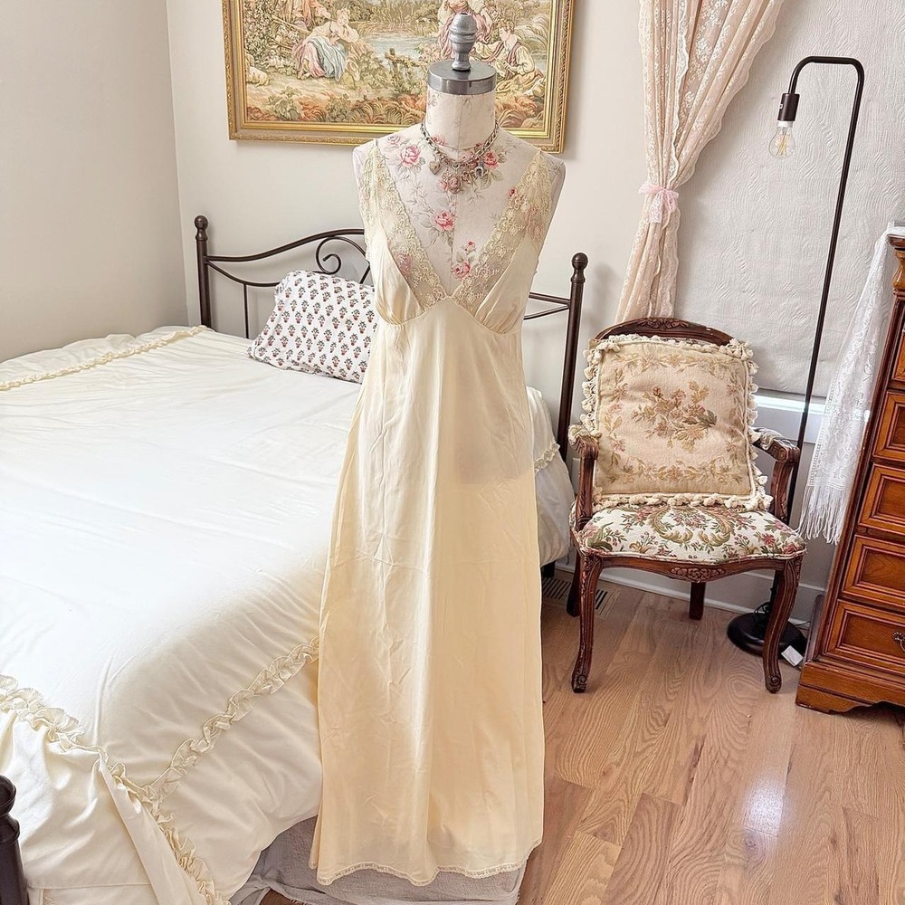 Yellow Lace Nightgown maxi dress